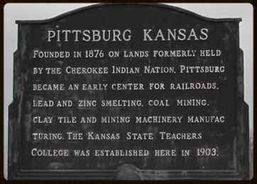 Pittsburg Kansas historical marker plaque